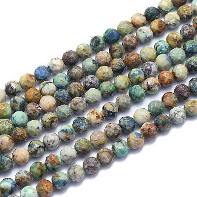 Natural Chrysocolla Beads Strands G-K310-A16-6mm-1