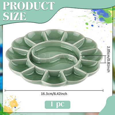 1Pc Porcelain Watercolor Oil Palette AJEW-BC0009-31-1