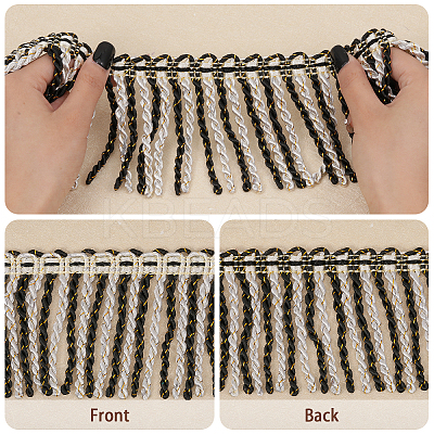 Two Tone Polyester Twisted Rope Tassel Fringe Trimming DIY-WH0304-703C-1