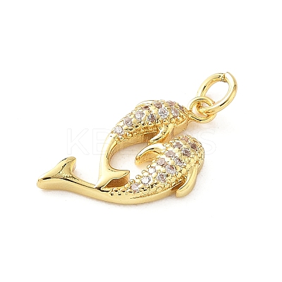 Brass Micro Pave Cubic Zirconia Pendants KK-I381-07G-01-1