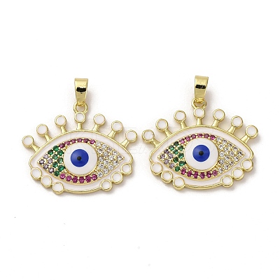 Brass Micro Pave Cubic Zirconia Pendants KK-F903-08G-01-1