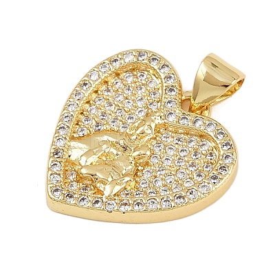 Brass Micro Pave Cubic Zirconia Pendants KK-P323-11B-G01-1