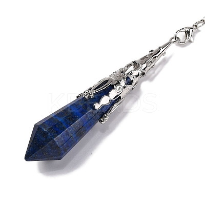 Natural Lapis Lazuli Pointed Dowsing Pendulum Big Pendants G-H285-06P-A29-1