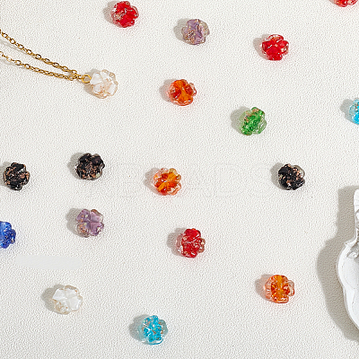 45Pcs 9 Colors Luminous Handmade Gold Foil Glass Beads Strands FOIL-PA0001-01-1