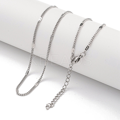 Non-Tarnish 304 Stainless Steel Curb Chain Necklaces LS-NJEW-R266-03P-1