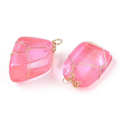 Glass Pendants KK-F868-18G-01-1