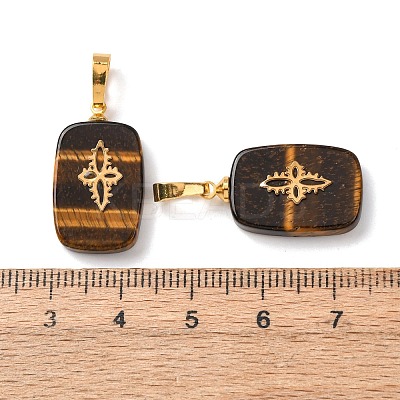 Natural Tiger Eye Pendants G-G461-07G-05-1
