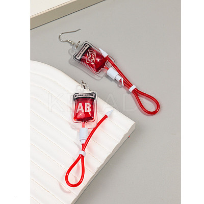 Blood Bag Plastic Dangle Earrings FS-WG7E43C-01-1
