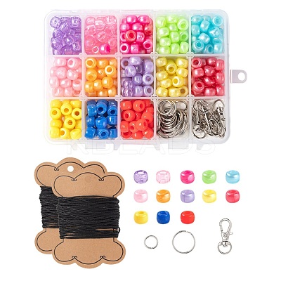 1 Box 13 Colors 325Pcs Plastic Barrel Beads DIY-LS0003-02-1