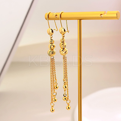 Brass Round Tassel Hoop Earrings XU1171-2-1