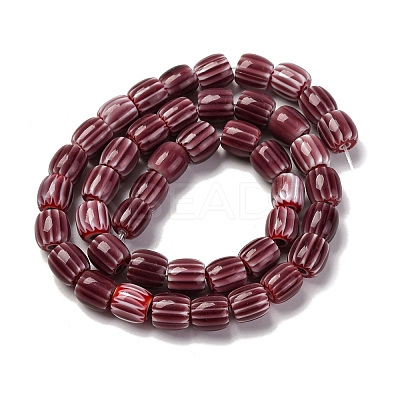 Handmade Lampwork Chevron Beads Strands X-LAMP-K041-01B-02-1