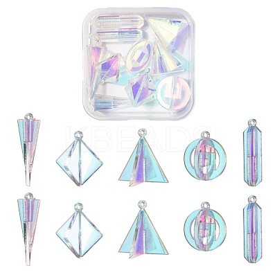 10Pcs 5 Style Transparent Acrylic Pendants KY-LS0001-07-1