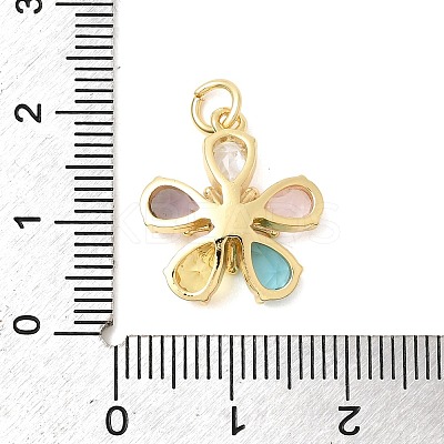 Brass Pave Clear Cubic Zirconia Pendants KK-G554-18G-1
