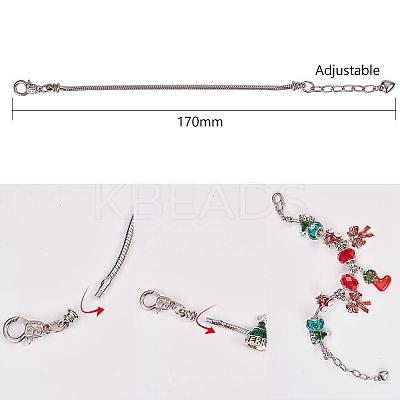 Brass European Style Bracelets Jewelry Making KK-SC0001-12P-1