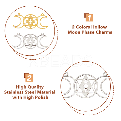 8Pcs 2 Colors 201 Stainless Steel Connector Charms STAS-DC0013-25-1