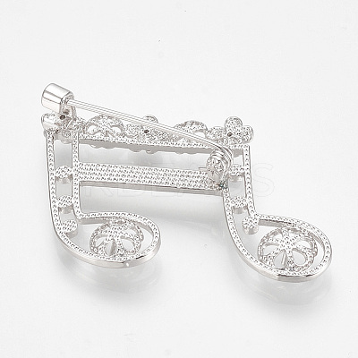 Brass Brooch Rhinestone Settings KK-T027-11P-1