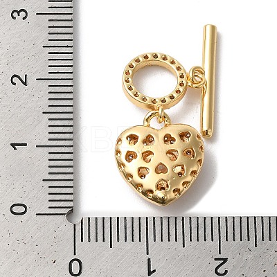 Brass Micro Pave Clear Cubic Zirconia Toggle Clasps KK-N254-82G-1