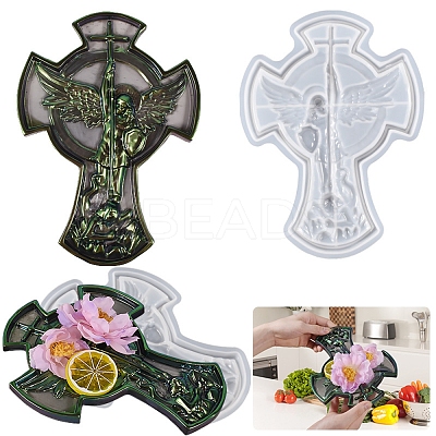 Cross DIY Jewelry Plate Silicone Molds DIY-P074-03-1