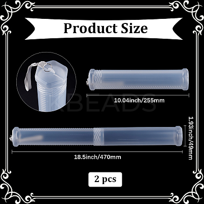 2Pcs Extendable Plastic Paint Brush Case AJEW-GF0013-01-1