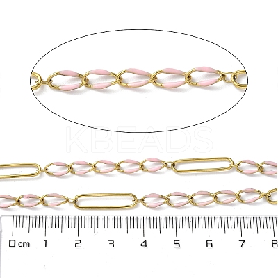 304 Stainless Steel Enamel Figaro Chains CHS-U003-02G-07-1
