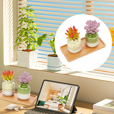 Bamboo Rectangle Plant Saucer AJEW-WH0475-31-1