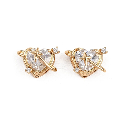 Brass Micro Pave Cubic Zirconia Beads KK-C115-16G-1