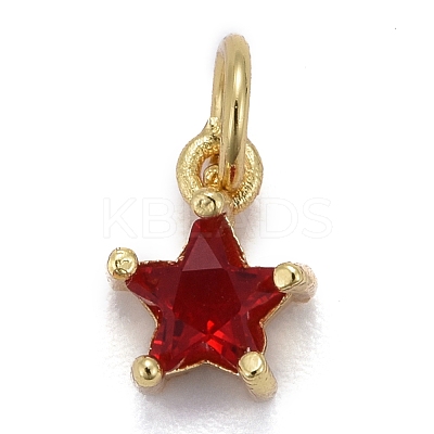 Brass Micro Pave Cubic Zirconia Pendants KK-P192-10-1