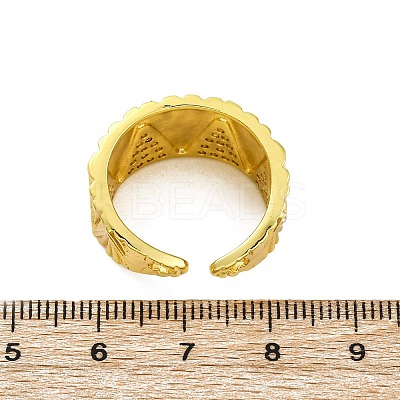 Brass Micro Pave Clear Cubic Zirconia Cuff Rings for Women RJEW-Q009-08G-1
