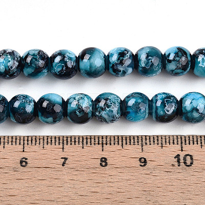 Baking Paint Glass Beads Strands DGLA-N003-8mm-A08-1