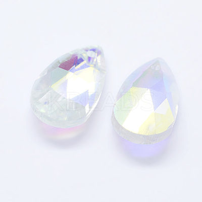 Faceted Glass Pendants X-GLAA-F069-S-A06-1