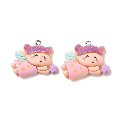 Opaque Resin Pendants LS-RESI-G032-H01-1