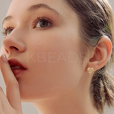 12Pcs 3 Style Brass Stud Earring Findings KK-FH0004-86-1