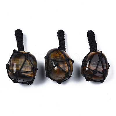 Natural Tiger Eye Pendants G-N0326-93C-1