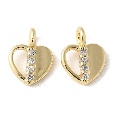 Brass Micro Pave Clear Cubic Zirconia Pendants KK-Q031-44G-03-1