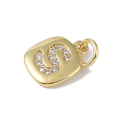 Rack Plating Brass Micro Pave CLear Cubic Zirconia Charms KK-E110-14G-S-1