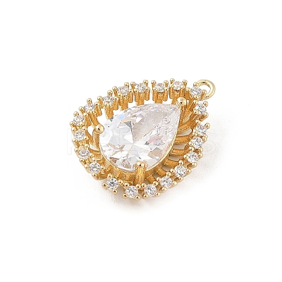 Brass Micro Pave Cubic Zirconia Pendants KK-E791-02G-1