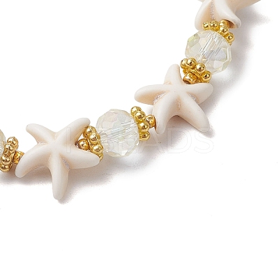 Synthetic Turquoise Beads Stretch Bracelets for Women BJEW-JB11574-03-1