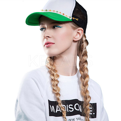 Brass Enamel Link Baseball Cap Chain AJEW-GO00028-1
