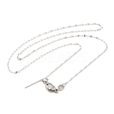 Non-Tarnish 304 Stainless Steel Dapped Chain Necklace for Women NJEW-G104-02P-1
