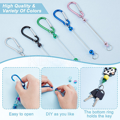 20Pcs 5 Colors Aluminum Climbing Carabiners AJEW-GA0007-59-1