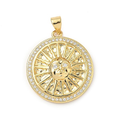 Brass Micro Pave Cubic Zirconia Pendants KK-D426-22B-G-1