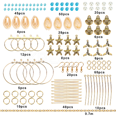 DIY Beach Themed Earring Making Kits DIY-SC0013-78G-1
