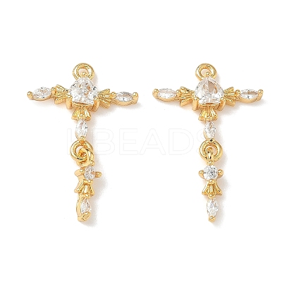 Brass Micro Pave Cubic Zirconia Pendants KK-Z136-05G-02-1