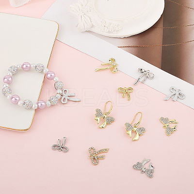 32Pcs 8 Styles Alloy Rhinestone Pendants FIND-SC0016-48-1