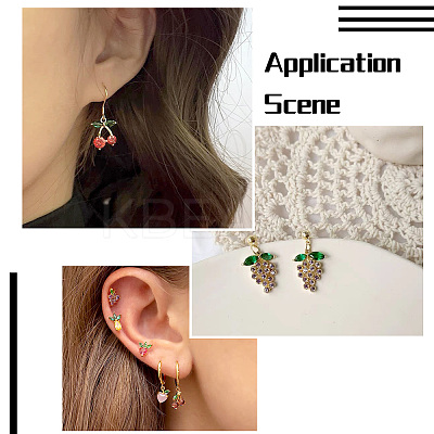 16Pcs 8 Style Brass Micro Pave Gold Cubic Zirconia Charms ZIRC-FW0001-01-1