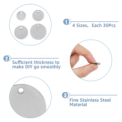 120Pcs 4 Style 304 Stainless Steel Charms STAS-FH0002-11-1