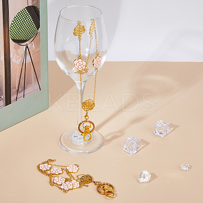 Flower Alloy Enamel ID Card Neck Strap Card Holder HJEW-FH00047-1