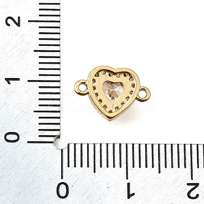 Brass Clear Cubic Zirconia Connector Charms KK-U065-08G-1