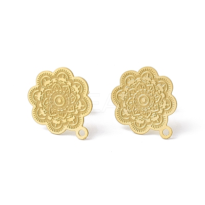 304 Stainless Steel Stud Earrings Finding STAS-C061-09G-1