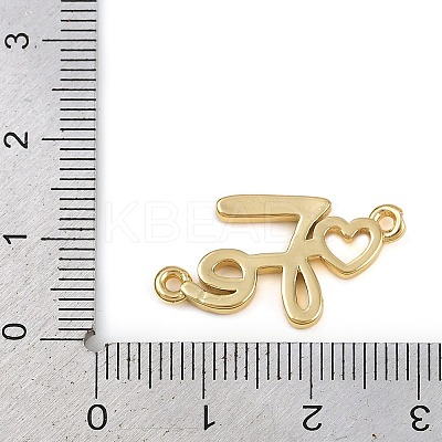 Brass Heart with Fe Faith Connector Charms KK-C114-02G-1